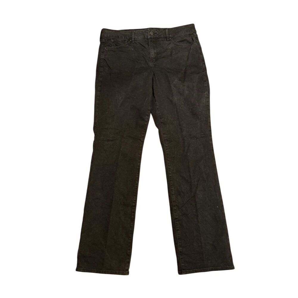 NYDJ Black Corduroy Marilyn Straight Jeans Size 14